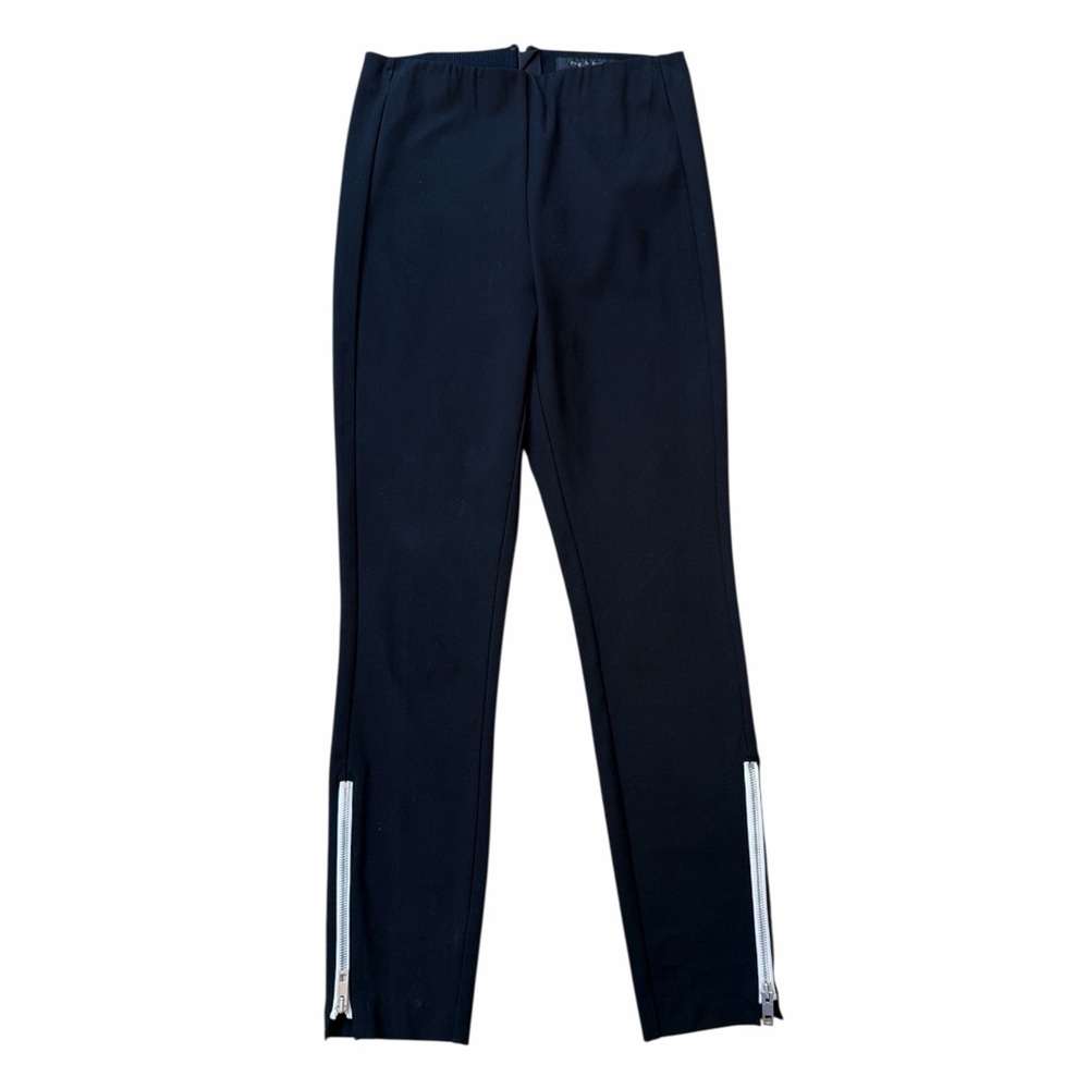 Rag & Bone Simone Black Skinny Pants with White Side Zippers